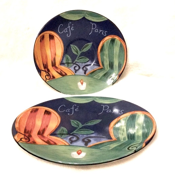 SANGO Cafe Paris (Bundle of 2) Salad Plate and Saucer - Vintage 1994 - Picture 2 of 15
